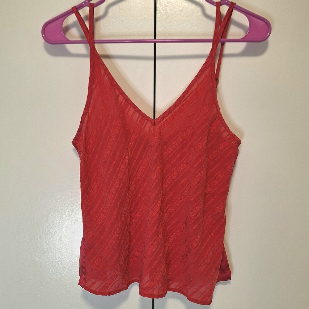 Pajamagram Silk Coral Floral Embroidered Top